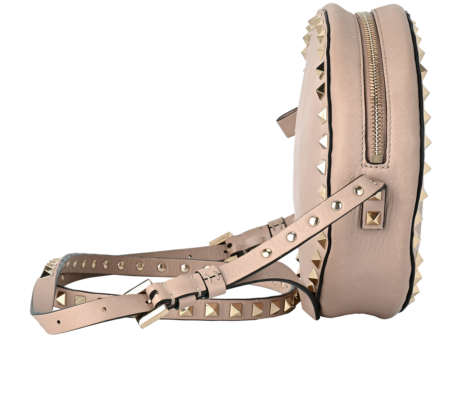 Rockstud Round Crossbody, &pound;290, Handbags, Pink, Leather, Side view